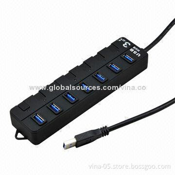New Portable USB3.0 Super High-speed 7-port Hub/5Gbps Adapter for PCs/Apple's Mac/Laptops
